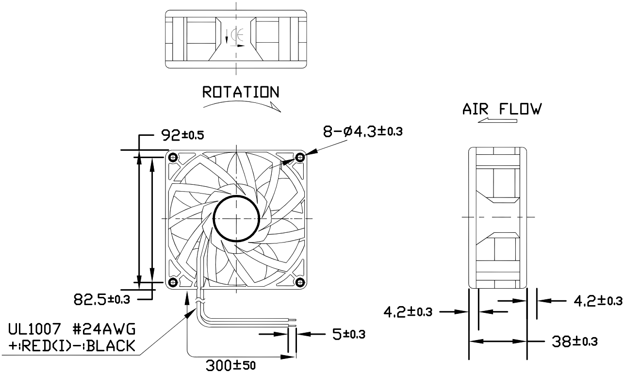 מאוורר לאלקטרוניקה מולטיקומפ MULTICOMP 12VDC FAN MC32923